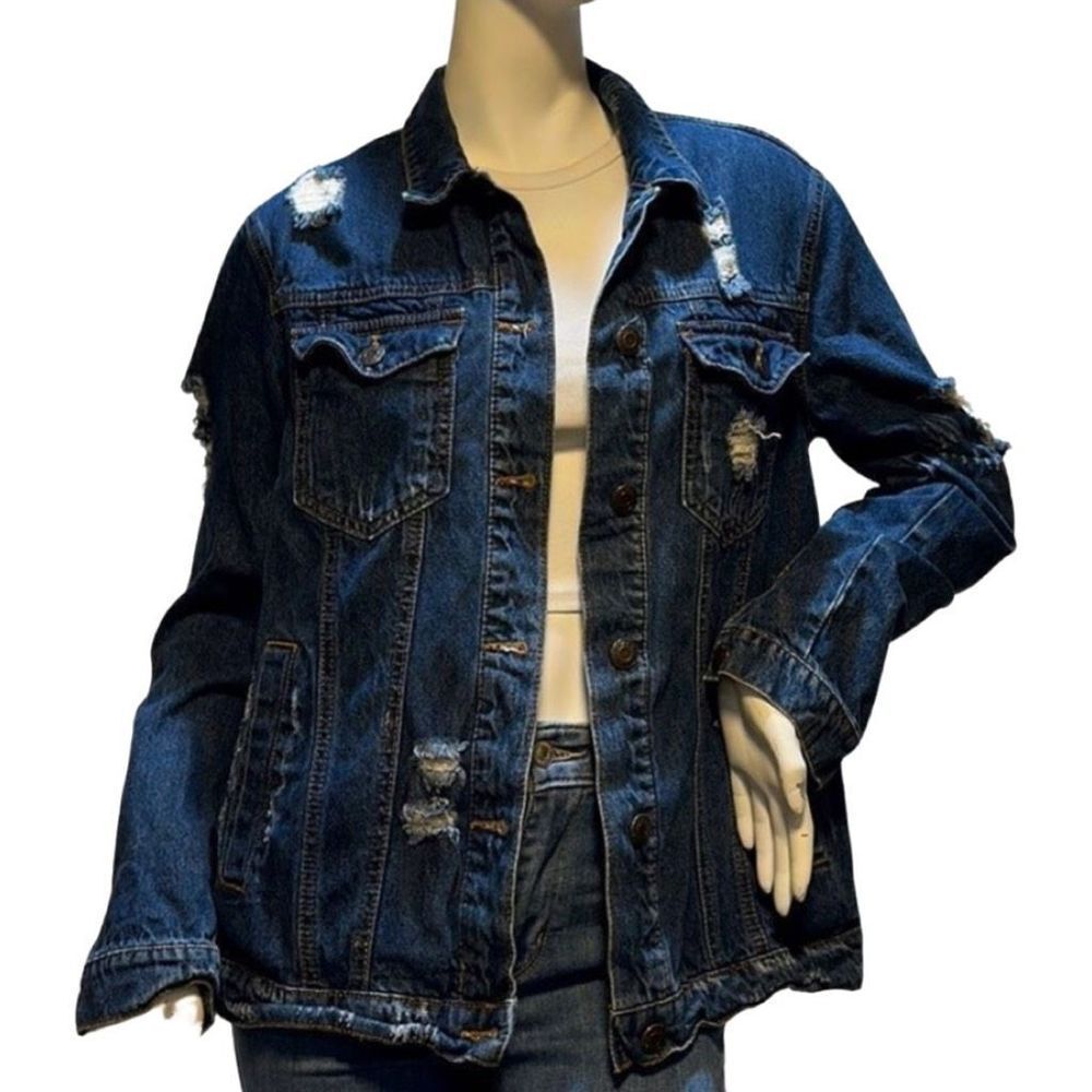 Trendy wax jeans jacket